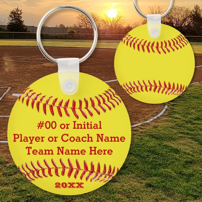 Porte-clés ANNÉE, Nom de l'équipe, SMS BULK Softball Cadeaux (Personalized Softball Keychains. Cheap softball team gifts for girls. Softball goodie bag ideas. )