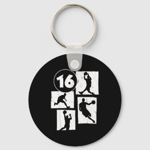 Porte-clés Années de basketball Joueur Âgé 16 16ème Basketbal