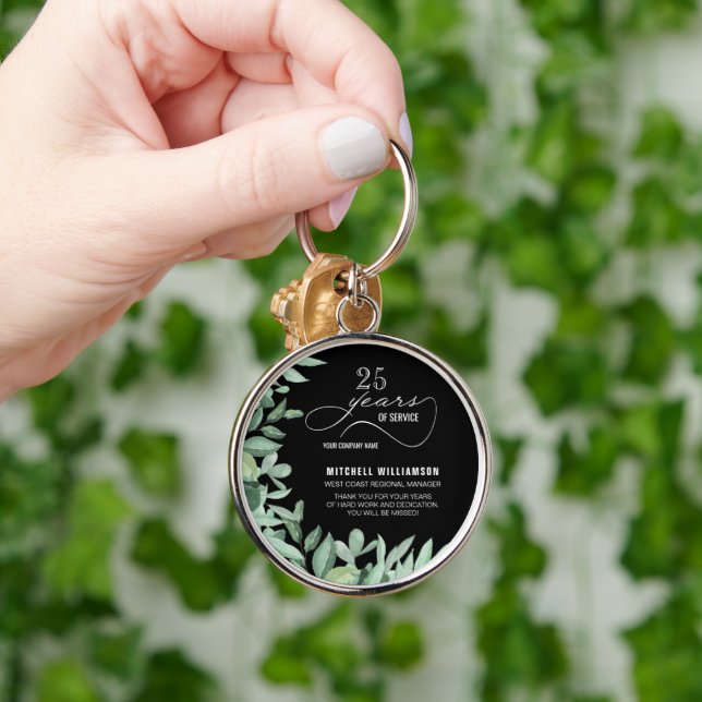 Porte-clés Années de service Retraite Vert Keepsaké (Main)