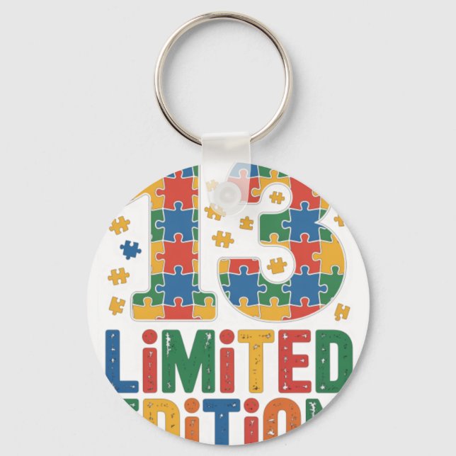 Porte-clés Anniversaire 13 Ans Sensibilisation Autisme (Recto)