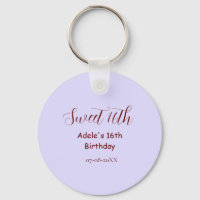 Anniversaire 16 ans doux pastel mauve rétro nom