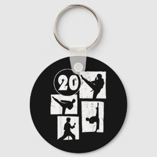 Porte-clés Anniversaire 20 ans Karaté Taekwondo Garçon de 20