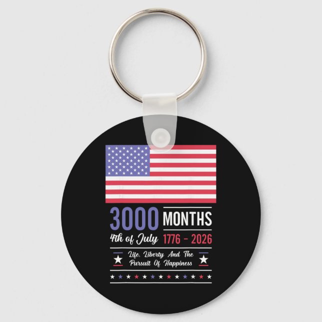 Porte-clés Anniversaire Amérique États-Unis 3000 Mois 250 Ans (Recto)