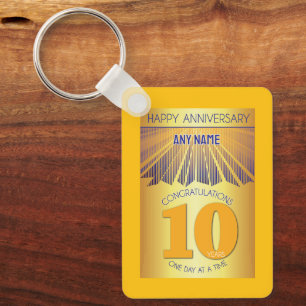 Porte-clés Anniversaire de 10 ans de sobriété 12 Étapes Ray