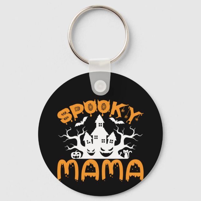Porte-clés Anniversaire de Halloween Éffrayant Mama (Recto)