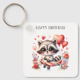 Porte-clés Anniversaire de Raton Laveur Volant