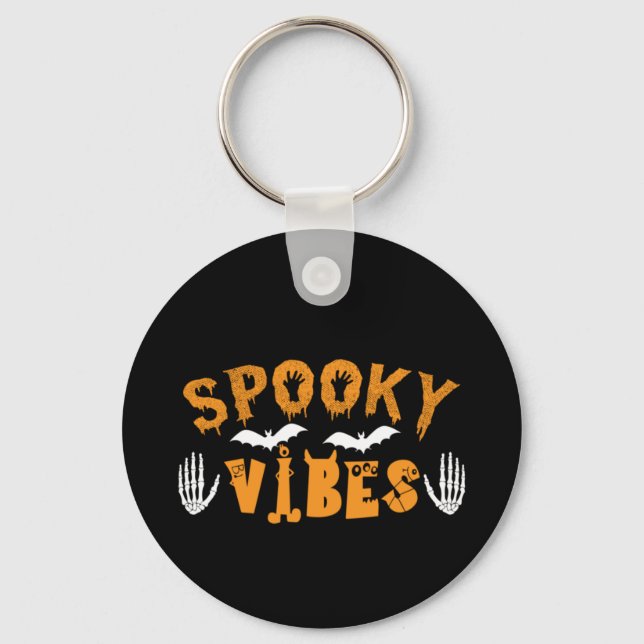 Porte-clés Anniversaire des Vibes Éffrayantes d'Halloween (Recto)
