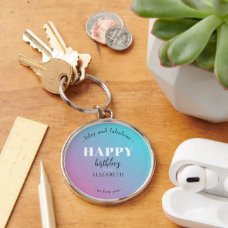 Porte-clés Anniversaire Design minimaliste aux couleurs paste