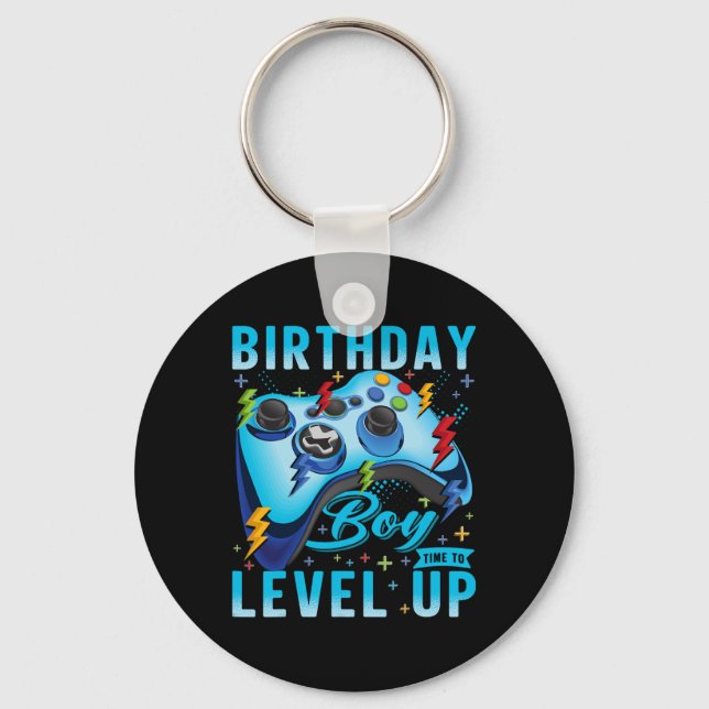 Porte-clés Anniversaire Garçon Temps De Niveau Up Video Jeu A (Recto)