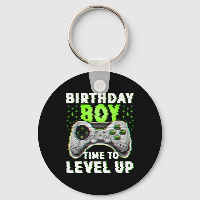 Porte-clés Anniversaire Garçon Temps Pour Augmenter Jeux Vidé (Recto)