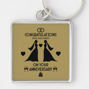 Porte-clés Anniversaire Mariage des filles gays