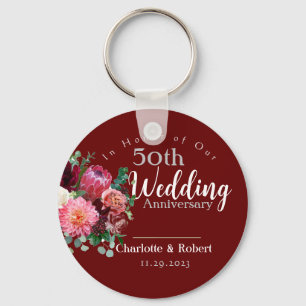Porte-clés Anniversaire Mariage personnalisé du 50e couple ro