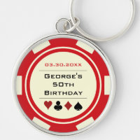 Anniversaire Poker Chip Las Vegas Thème Red Off Wh
