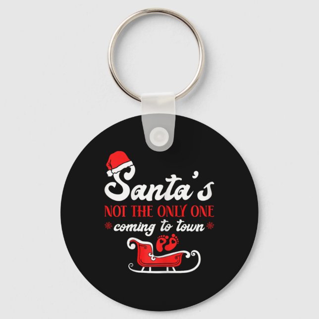 Porte-clés Annonce de grossesse de Noël du Père Noël  (Recto)