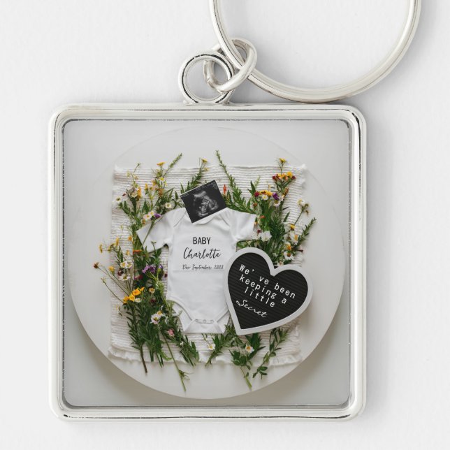Porte-clés Annonce de grossesse Wildflower Cadeau de révélati (Devant)
