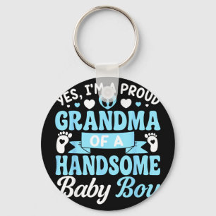 Porte-clés Annonce de nouveau bébé garçon 1ère fois grand-mèr