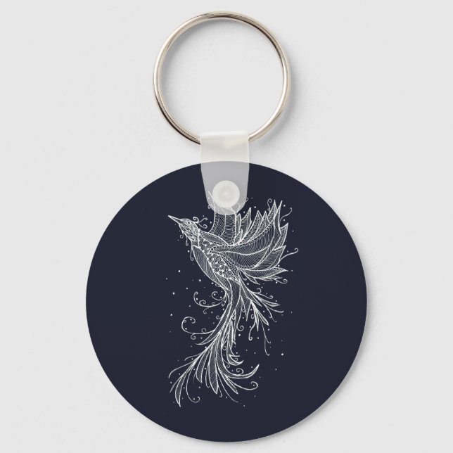 Porte-clés Anthrazit Phoenix Lineart Button Keychain (Recto)