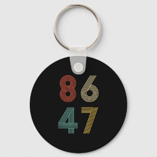 Porte-clés Anti Trump 8647 86 47 Destituer 47 Rétro 