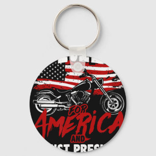 Porte-clés Anti Trump Biker Résister contre le président Bone