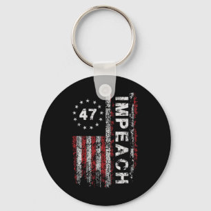 Porte-clés Anti Trump Impeach 47 Trump 47e Président Drapeau