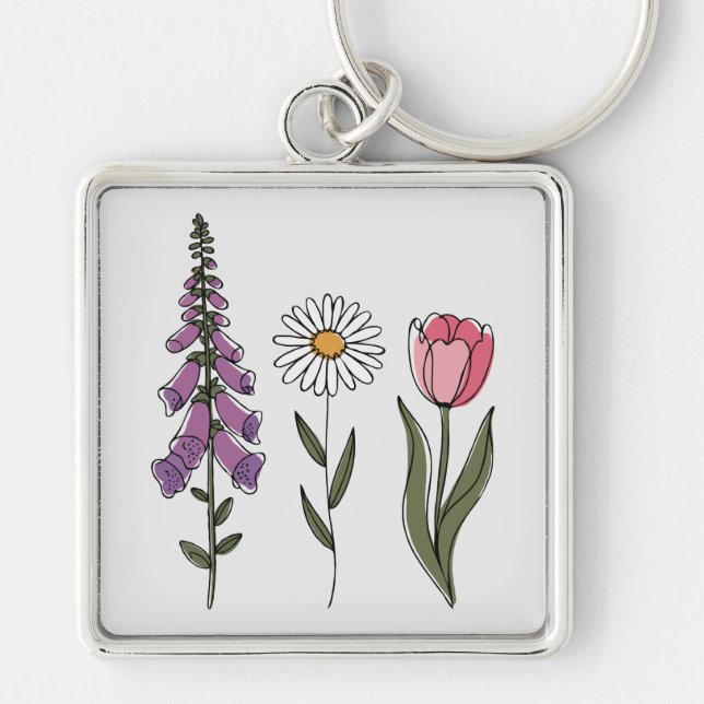 Porte-clés Anti-Trump subtil - Tulipe Daisy Foxglove III (Devant)
