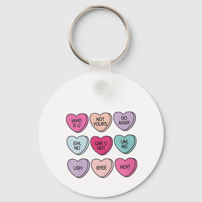 Porte-clés Anti Valentine's Day Funny Single Awareness (Recto)