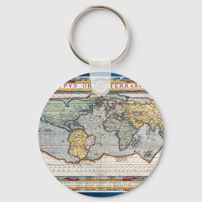 Porte-clés Antique 16th Century World Map (Recto)