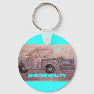 Porte-clés antique beauté bleu patina camion