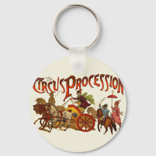 Porte-clés Antique Cirque Parade Clowns Chevaux