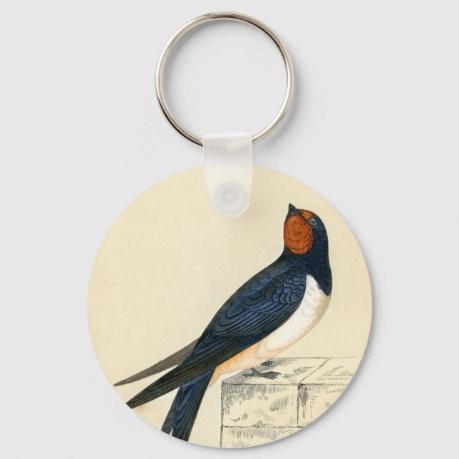 Porte-clés Antique Print of a Swallow (Recto)