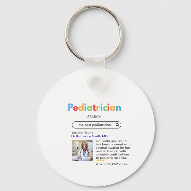 Porte-clés antistress pediatrician Google search result votes (Recto)