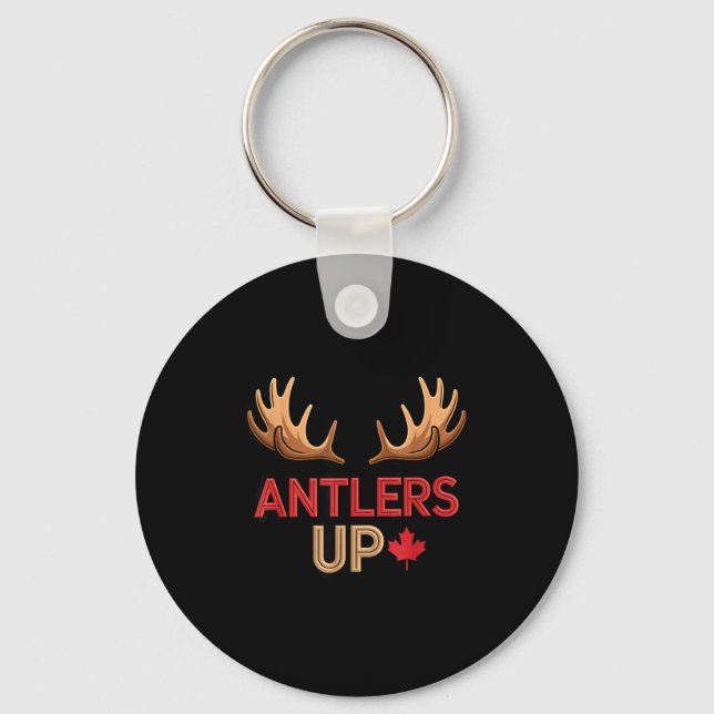 Porte-clés Antlers Up Canadian Pride Funny Canada Flag Moose  (Recto)