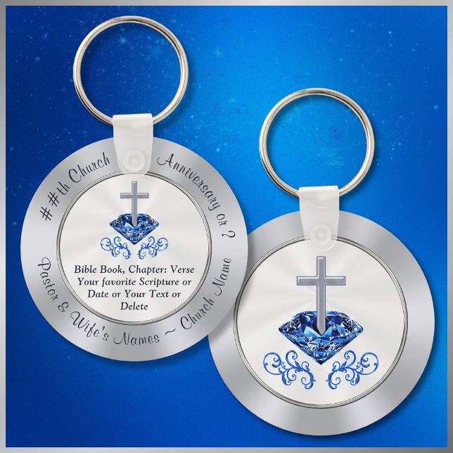 Porte-clés Any Year Inexpensive Church Anniversary Favors (Cheap Church Favors or Cheap Gifts for Congregation. Church Anniversary Ideas. Church Party Supplies)