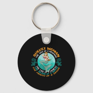 Porte-clés Août Femme Âme De Mermaid Leo Zodiac Anniversaire