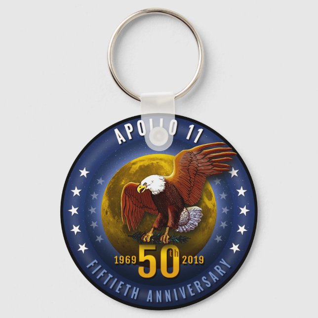Porte-clés Apollo 11 50e anniversaire Starfield Moon Eagle - (Recto)