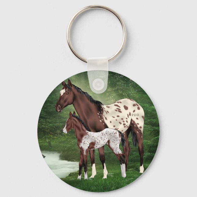 Porte-clés Appaloosa Cheval Mare et Foie (Recto)