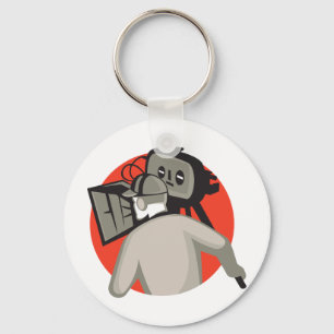 Porte-clés appareil-photo de film de cameraman d'équipe de