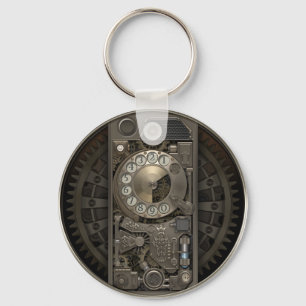Porte-clés Appareil Steampunk - Téléphone Rotary.