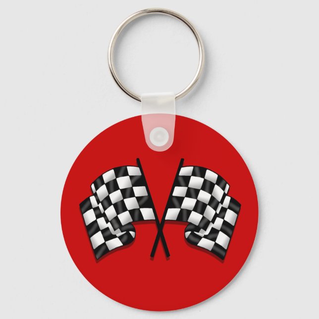 Porte-clés Apparence soyeux Motorsport à damiers drapeau (Recto)
