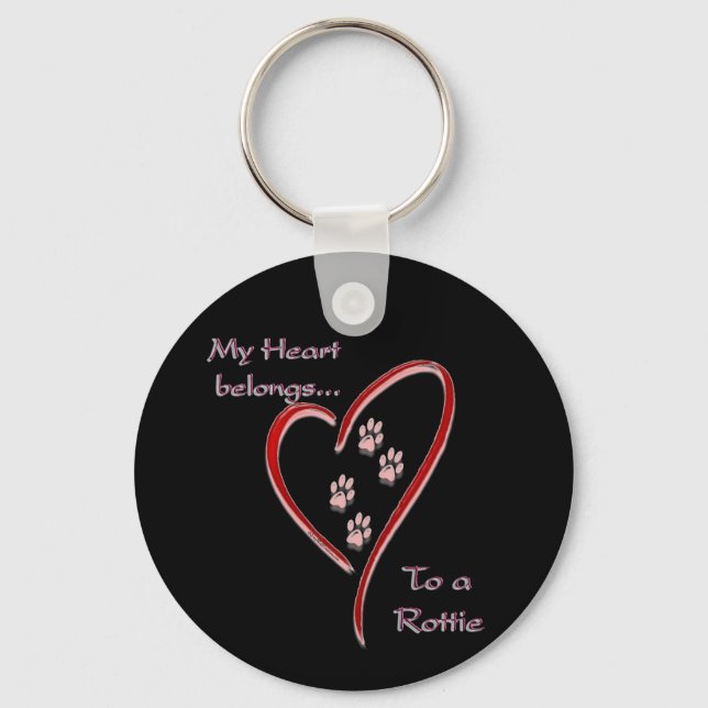 Porte-clés Appartenances cardiaques Rottweiler (Recto)