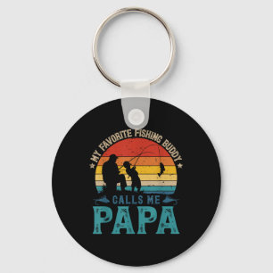 Porte-clés Appel de pêcheur préféré vintage m'appelle Papa Fi