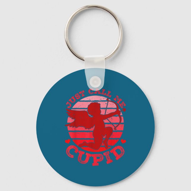 Porte-clés Appel rétro Cupidon bonne Saint-Valentin garçons f (Recto)