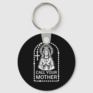Porte-clés Appeler mère humour catholique vierge marie foi ar