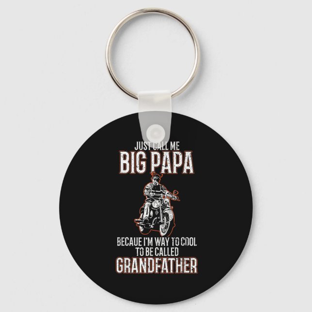 Porte-clés Appelez-Moi Big Papa Old Man Funny Motorcycle Quo (Recto)