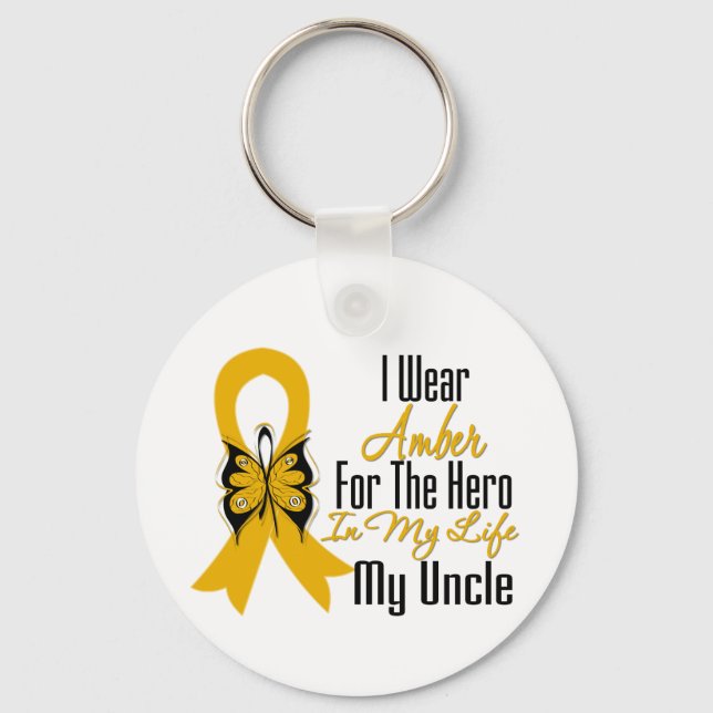 Porte-clés Appendice Cancer Ribbon Hero Mon oncle (Recto)