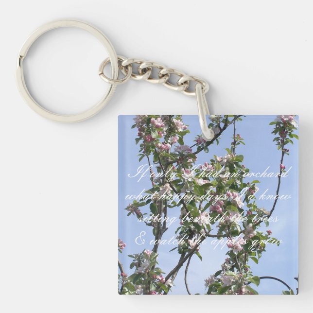 Porte-clés Apple fleurissent poème (Devant)