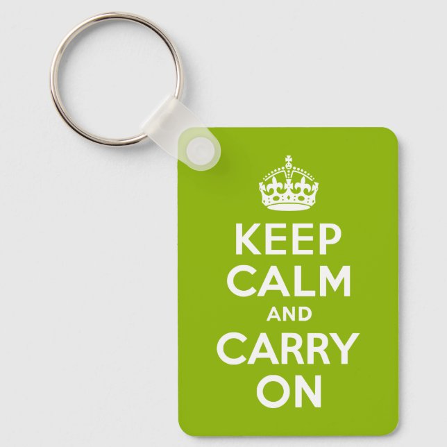 Porte-clés Apple Green Keep Calm and Carry On (Recto)