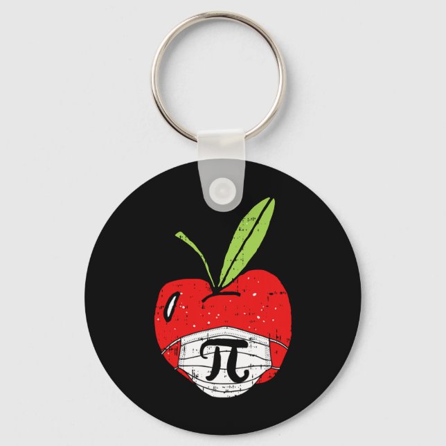 Porte-clés Apple Pi-day Cute Visage Masque Enseignant Quaran  (Recto)