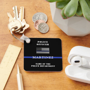 Porte-clés Appréciation de l'agent de police de la ligne bleu