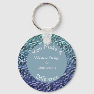 Porte-clés Appréciation de l'employé Mosaïque Carreaux bleu M